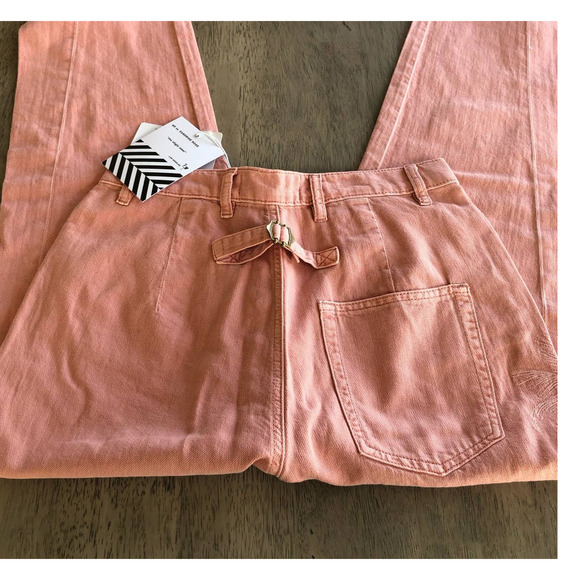 Free People v. Sandrine Rose Wide Leg High Rise Embroidered Pink Pants - 28 - Picture 9 of 10